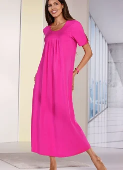 Discount BADER Nachthemd, knöchellang und mit Faltenlegung PINK