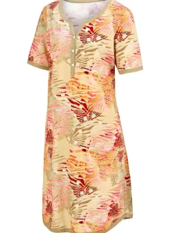 Online E.FEMME Nachthemd, knielang und mit kurzen Ärmeln SAND-KHAKI-BUNT