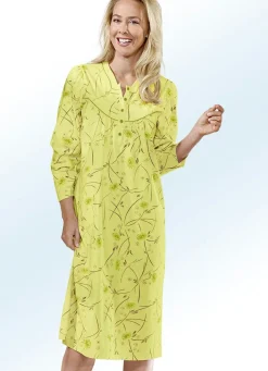 Discount BADER Nachthemd, Langarm mit Knopfleiste LIMONE-BUNT