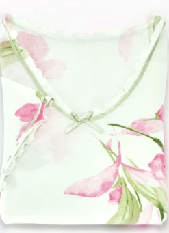Sale BADER Nachthemd, wadenlang und gebogte Abschlüsse PASTELLGRÜN-ROSA
