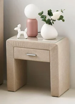 New BADER Nachttisch mit Schublade BEIGE