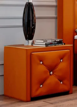 Best BADER Nachttisch mit Schublade und Glasplatte TERRA