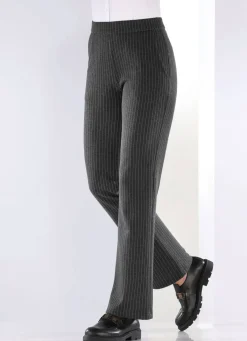 KLAUS MODELLE MADE IN GERMANY Nadelstreifenhose in modischer Weite ANTHRAZIT-HELLGRAU
