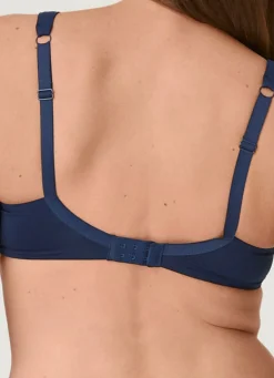 Clearance BADER Naturana BH mit Satinblende am Dekolleté MARINE