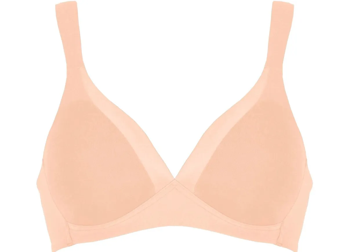 Outlet BADER Naturana BH mit Satinblende am Dekolleté PUDER