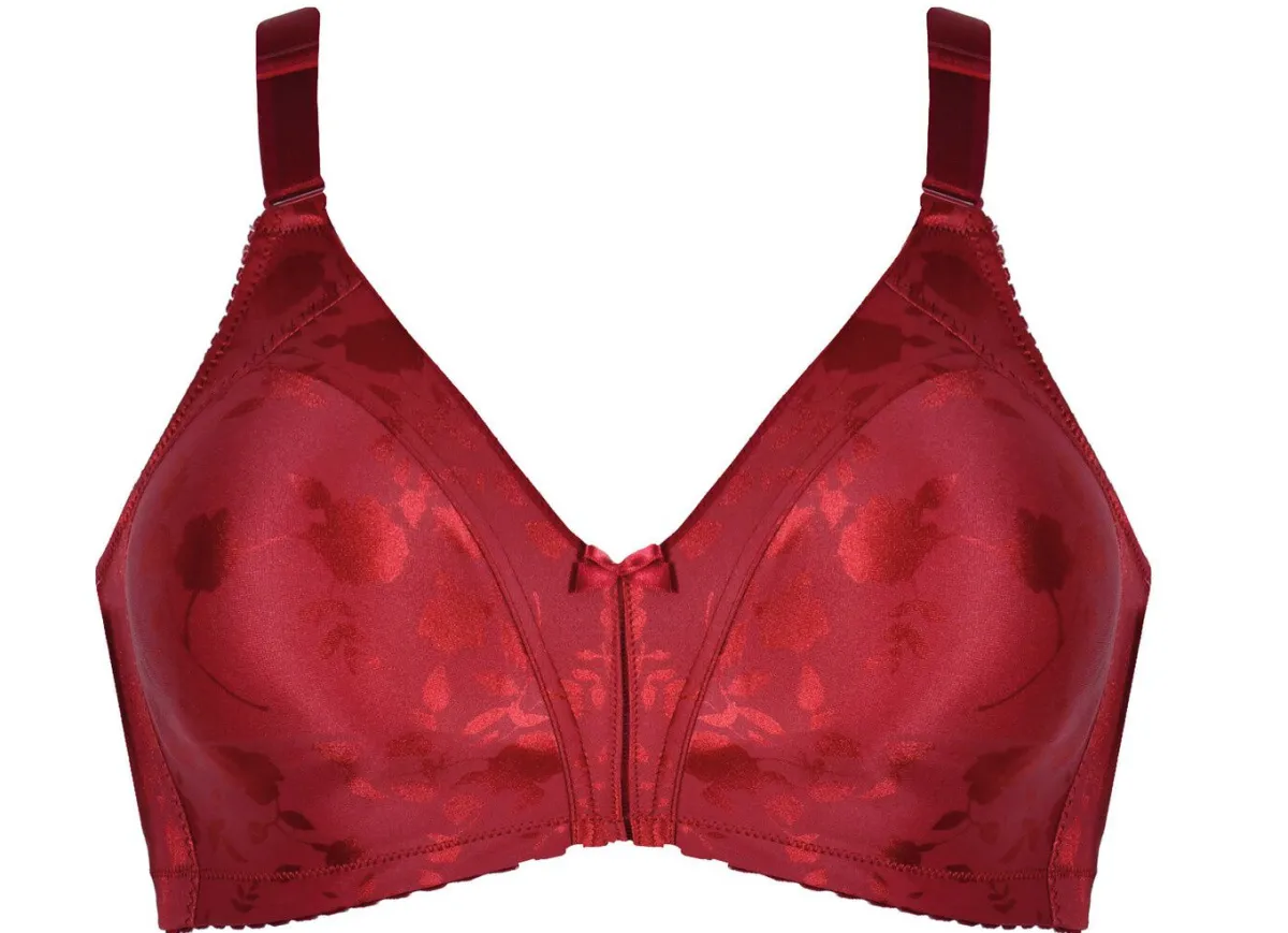 Discount BADER Naturana Minimizer-BH mit dezent glänzendem Floraldruck KARMINROT