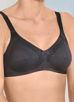 Outlet NATURANA Zweierpack BH mit dekorativem Spitzenband in den Cups 2X SCHWARZ