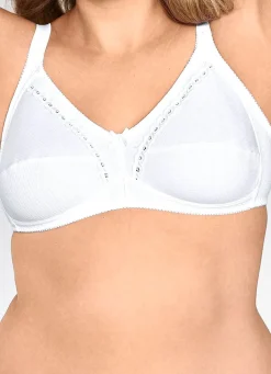 Hot NATURANA Zweierpack BH mit dekorativem Spitzenband in den Cups 2X WEISS