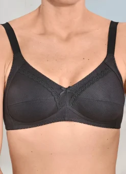 Discount NATURANA Zweierpack BH mit dekorativem Spitzenband in den Cups 1X SCHWARZ, 1X WEISS