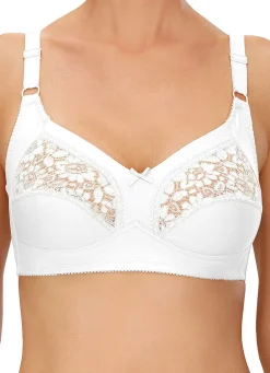 Best NATURANA Zweierpack BH mit Spitze in den Obercups 1X WEISS, 1X Puder