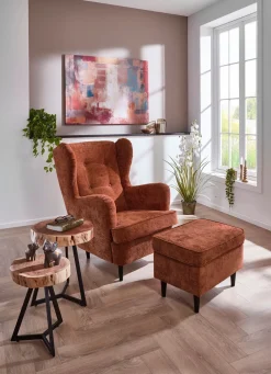 BADER Ohrenbackensessel mit Hocker TERRA