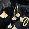 Best BADER Ohrringe im Ginkgoblatt-Design