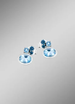 Outlet BADER Ohrstecker mit Blautopas (beh.)