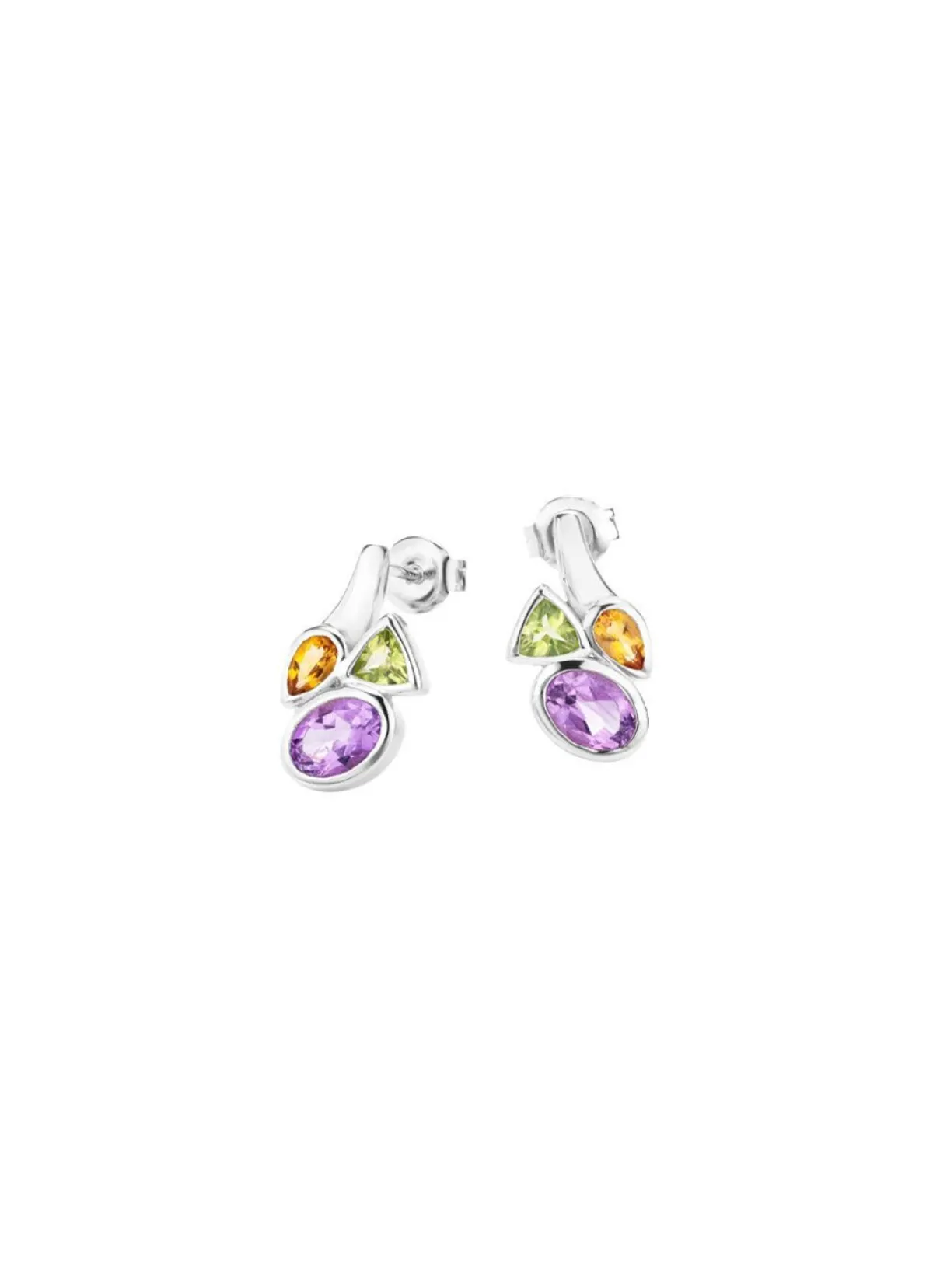 Online BADER Ohrstecker mit echt Amethyst, echt Citrin und echt Peridot