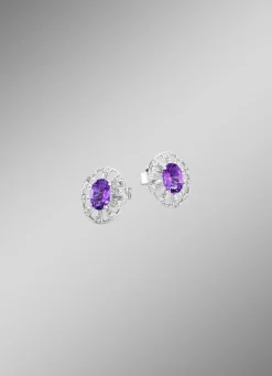 BADER Ohrstecker mit echt Amethyst und synth. Zirkonia