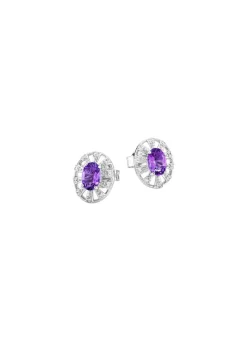 BADER Ohrstecker mit echt Amethyst und synth. Zirkonia