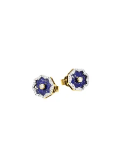 Hot BADER Ohrstecker mit echt Lapislazuli, Brillanten und Diamanten