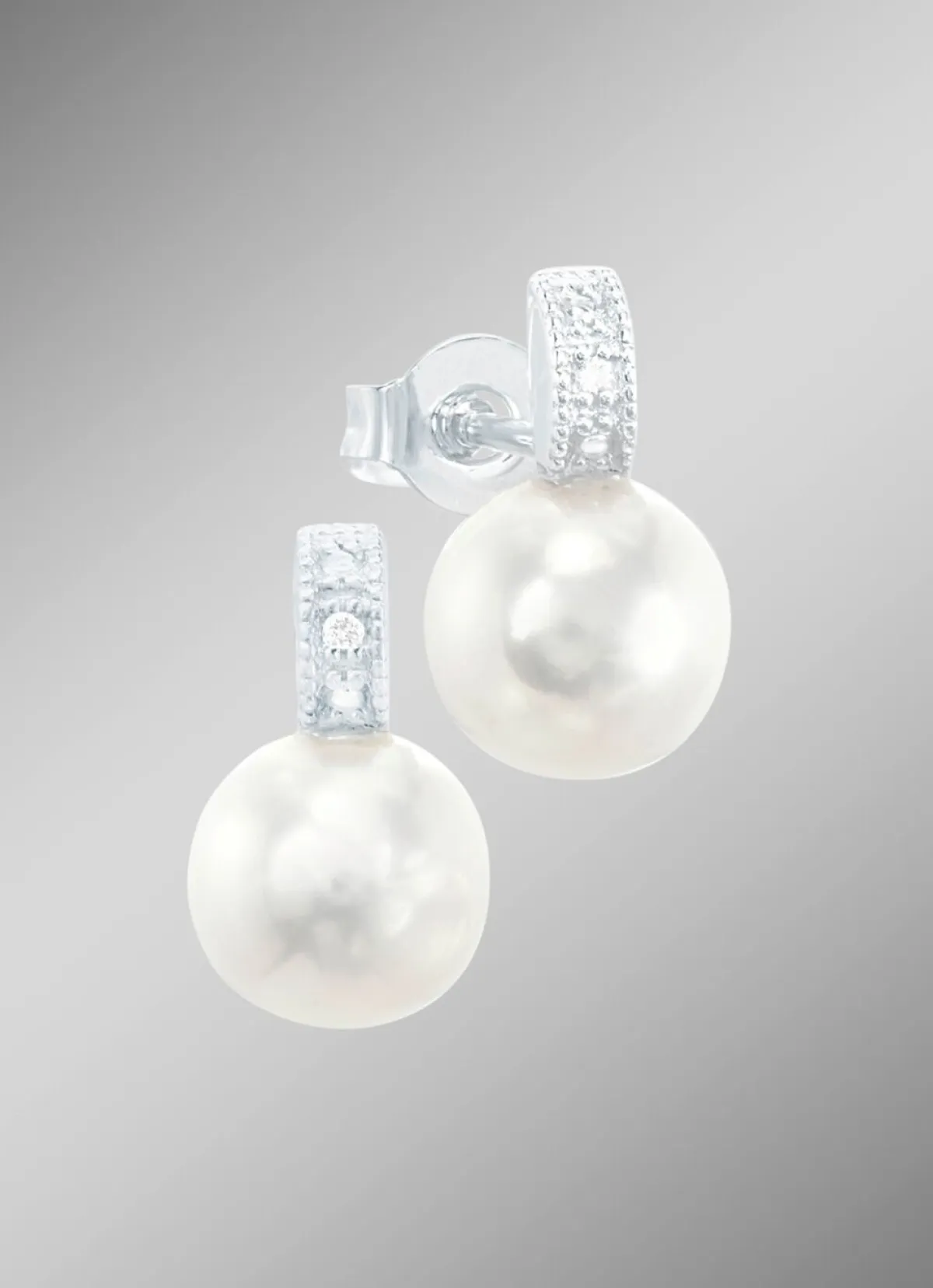 Discount BADER Ohrstecker mit Süßwasser-Zuchtperle und Brillanten
