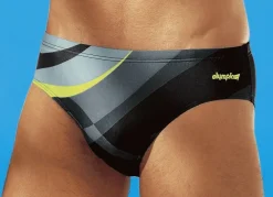 New OLYMPIA BEACHFASHION Olympia Badehose in Slipform mit buntem Druckdessin SCHWARZ-BUNT