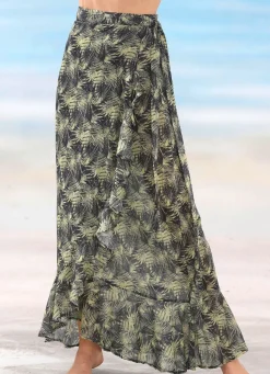OLYMPIA BEACHFASHION Olympia Rock in Wickelform, reine Baumwolle SCHWARZ-OLIV