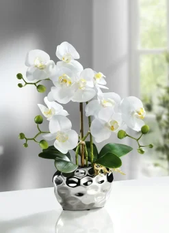 New BADER Orchidee im Topf SILBER