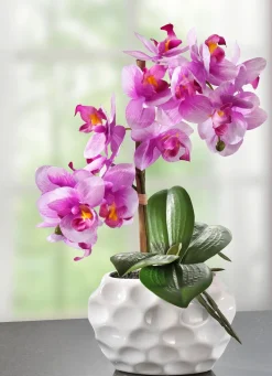 Clearance BADER Orchideen-Gesteck in Keramikvase ROSA