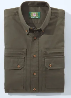 Outlet OS TRACHTEN "OS-Trachten"-Hemd mit Button-Down-Kragen in 3 Farben DUNKELGRÜN