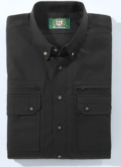 OS TRACHTEN "OS-Trachten"-Hemd mit Button-Down-Kragen in 3 Farben SCHWARZ