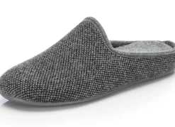 Outlet BADER Pantoffel aus dezent gemustertem Textilmaterial GRAU