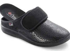 Sale BADER Pantoffel aus Elastik und Veloursmaterial SCHWARZ