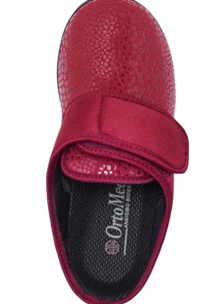 Online BADER Pantoffel aus Elastik und Veloursmaterial BORDEAUX