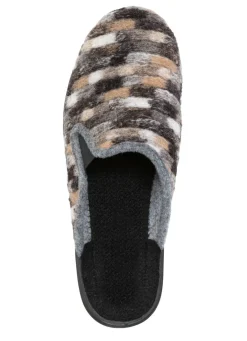 Outlet BADER Pantoffel aus gemustertem Textilmaterial GRAU-MULTICOLOR