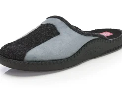 Online BADER Pantoffel aus weichem Veloursmaterial ANTHRAZIT-GRAU