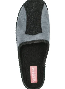 Online BADER Pantoffel aus weichem Veloursmaterial ANTHRAZIT-GRAU