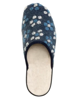 Discount BADER Pantoffel mit Blüten-Dessin JEANS-ECRU