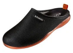 Clearance BADER Pantoffeln mit rutschhemmender Synthetik-Laufsohle SCHWARZ-ORANGE