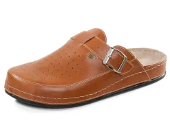 Discount BADER Pantolette aus Nappaleder mit luftiger Perforation COGNAC