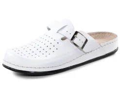 Clearance BADER Pantolette aus Nappaleder mit luftiger Perforation WEISS