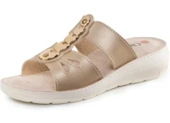 Sale BADER Pantolette mit glänzendem Schmuck GOLDBEIGE