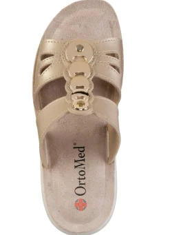 Sale BADER Pantolette mit glänzendem Schmuck GOLDBEIGE