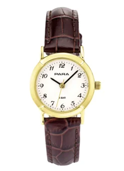 New PARA Quartz-Damenuhr mit Lederband