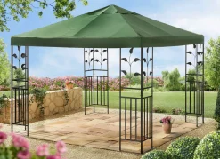 Discount BADER Pavillon Lukas mit pulverbeschichtetem Stahlgestell GRÜN