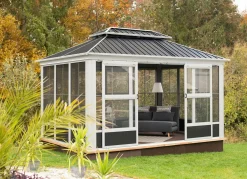 Clearance BADER Pavillon "Olan" aus pulverbeschichtetem Aluminium beige