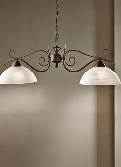 Discount BADER Pendelleuchte, 2-flammig, mit Gestell aus farbenem Stahl ROST