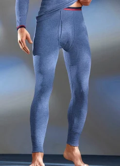Hot PERMATHERM Zweierpack Unterhosen, lang, Winterwäsche 1X JEANSBLAU MELIERT, 1X ANTHRAZIT MELIERT
