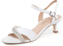 PETER KAISER Sandalette mit Glitzersteinchen WEISS
