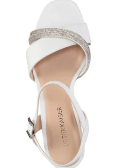 PETER KAISER Sandalette mit Glitzersteinchen WEISS