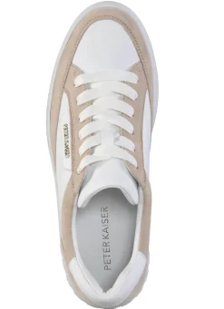 Discount PETER KAISER Schnür-Sneaker aus Nappa- und Veloursleder WEISS-BEIGE