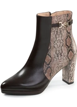 Hot PETER KAISER , trendige Damen-Stiefeletten, mit Reißverschluss TAUPE-MOKKA