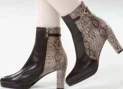 Hot PETER KAISER , trendige Damen-Stiefeletten, mit Reißverschluss TAUPE-MOKKA